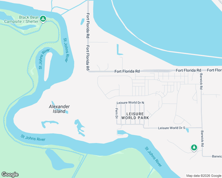 map of restaurants, bars, coffee shops, grocery stores, and more near 102 Leisure World Drive North in DeBary