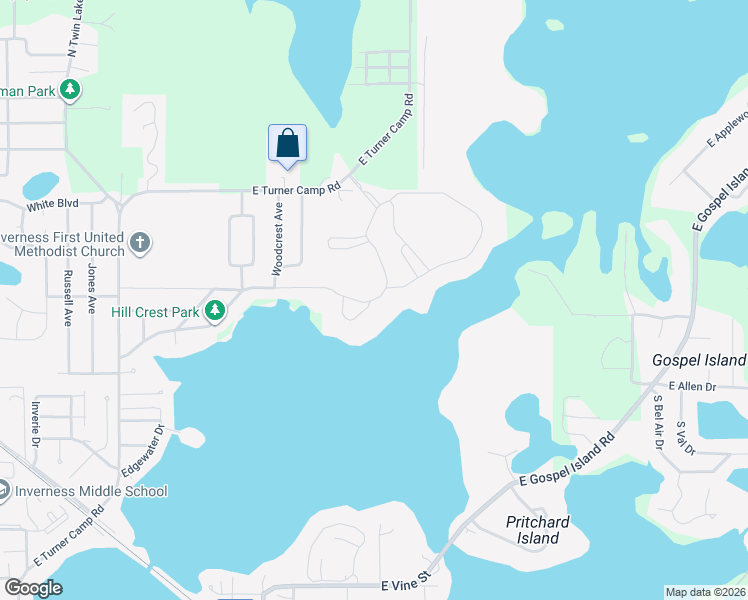 map of restaurants, bars, coffee shops, grocery stores, and more near 1090 Heron Point Trail in Inverness
