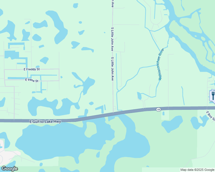 map of restaurants, bars, coffee shops, grocery stores, and more near 574 South Little John Avenue in Inverness