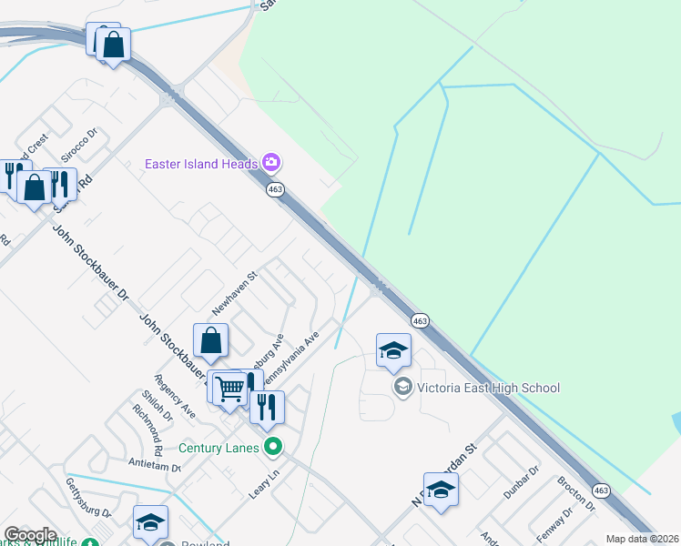 map of restaurants, bars, coffee shops, grocery stores, and more near 109 Providence Court in Victoria