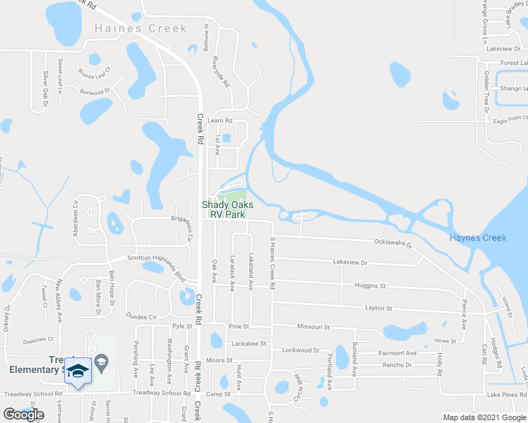 map of restaurants, bars, coffee shops, grocery stores, and more near 34614 South Haines Creek Road in Leesburg