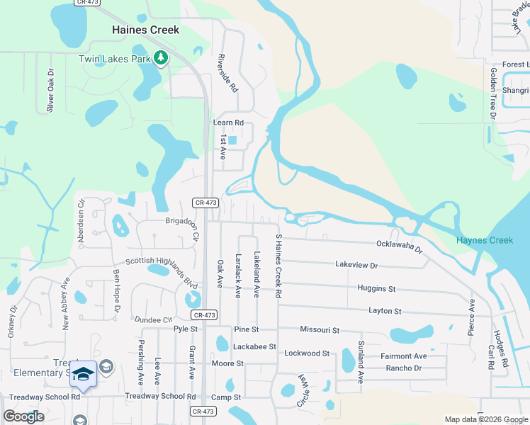 map of restaurants, bars, coffee shops, grocery stores, and more near 34614 South Haines Creek Road in Leesburg