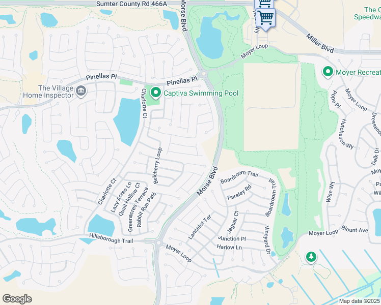 map of restaurants, bars, coffee shops, grocery stores, and more near 572 Knightsbridge Place in The Villages