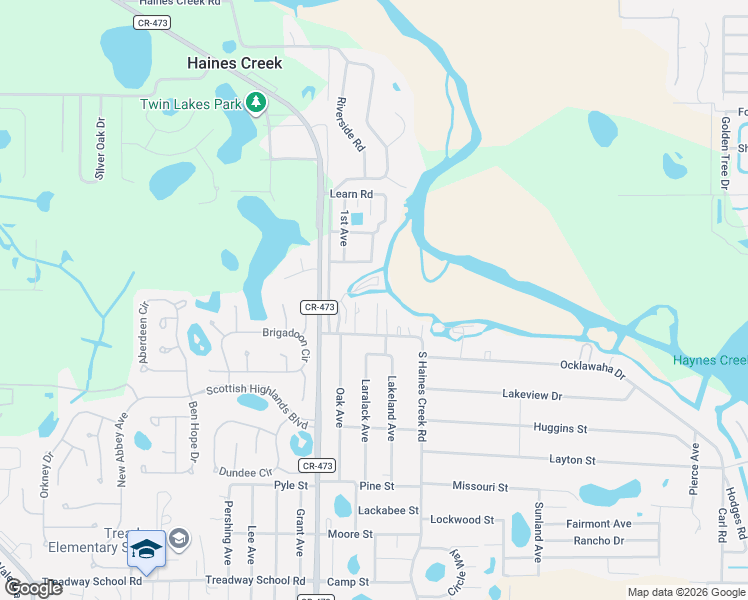 map of restaurants, bars, coffee shops, grocery stores, and more near 34713 Banks Avenue in Leesburg