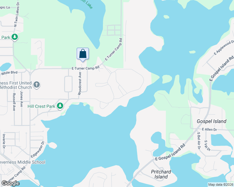 map of restaurants, bars, coffee shops, grocery stores, and more near 500 Wood Stork Trail in Inverness