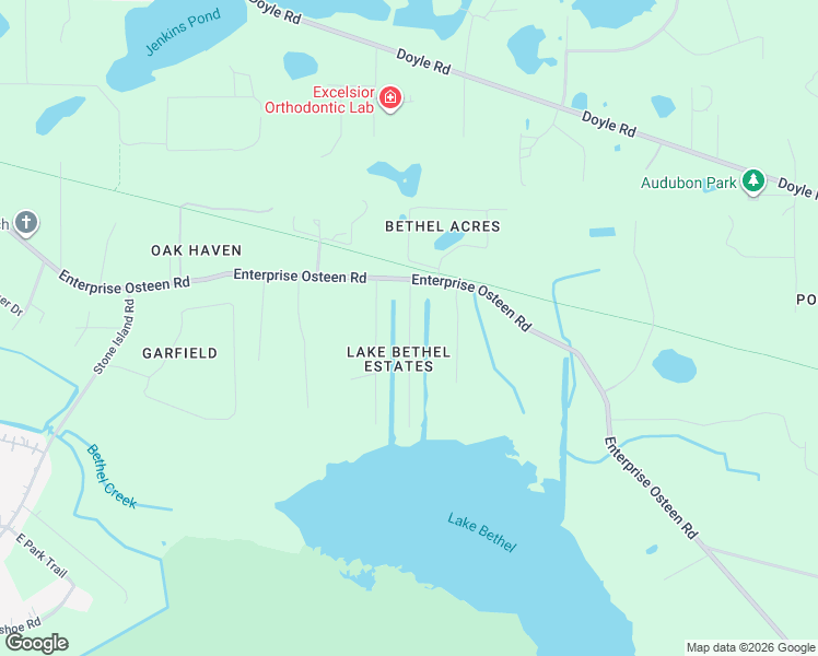 map of restaurants, bars, coffee shops, grocery stores, and more near Poinciana Lane in Deltona