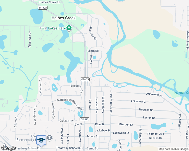 map of restaurants, bars, coffee shops, grocery stores, and more near 34713 Banks Avenue in Leesburg