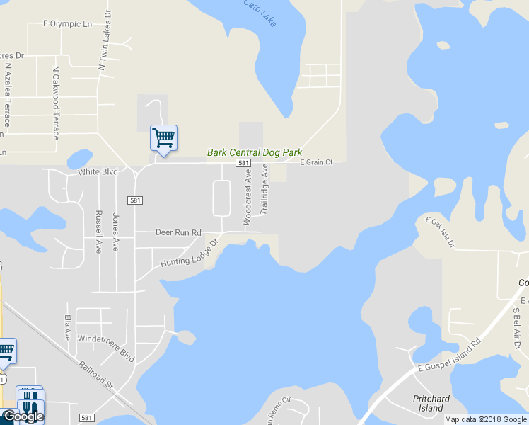 map of restaurants, bars, coffee shops, grocery stores, and more near 1107 Trailridge Avenue in Inverness