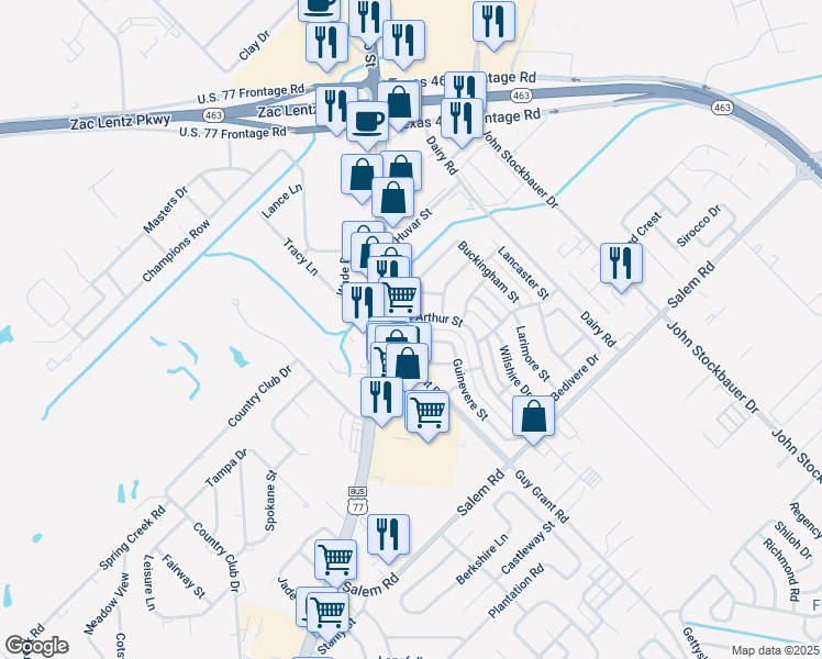 map of restaurants, bars, coffee shops, grocery stores, and more near 203 Lancelot Street in Victoria