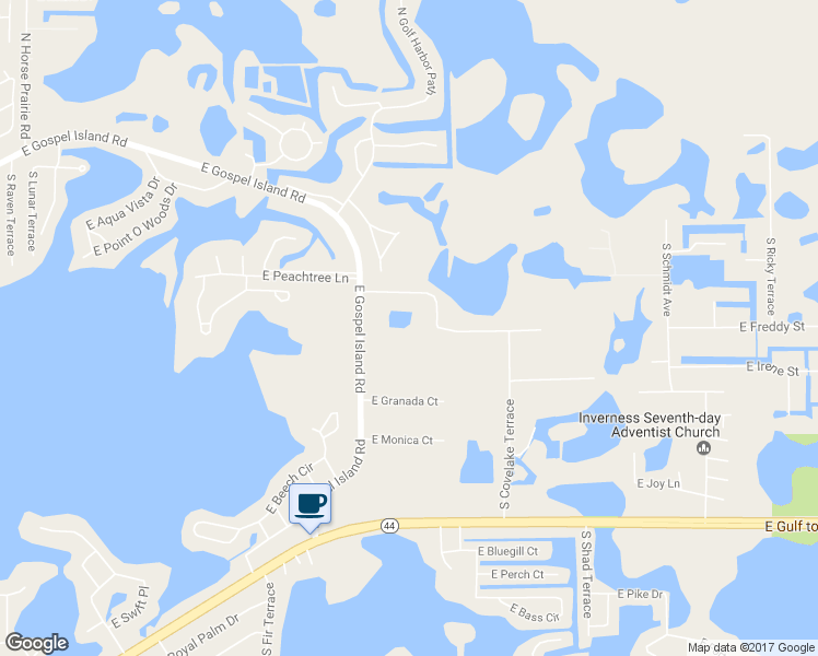 map of restaurants, bars, coffee shops, grocery stores, and more near 360 South Myna Terrace in Inverness