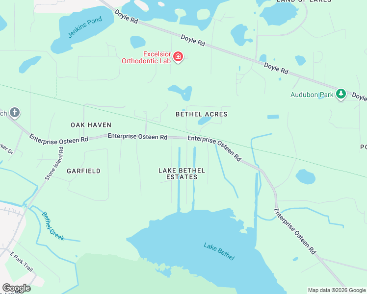 map of restaurants, bars, coffee shops, grocery stores, and more near 120 Poinciana Lane in Deltona
