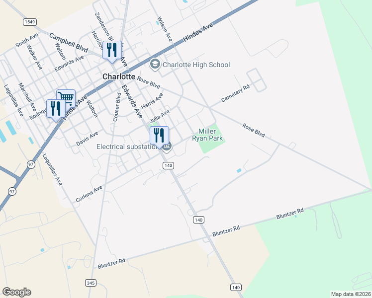 map of restaurants, bars, coffee shops, grocery stores, and more near 679 Corlena Avenue in Charlotte