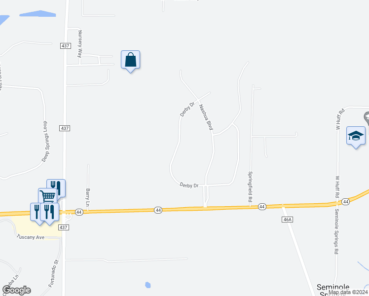 map of restaurants, bars, coffee shops, grocery stores, and more near 25235 Derby Drive in Sorrento
