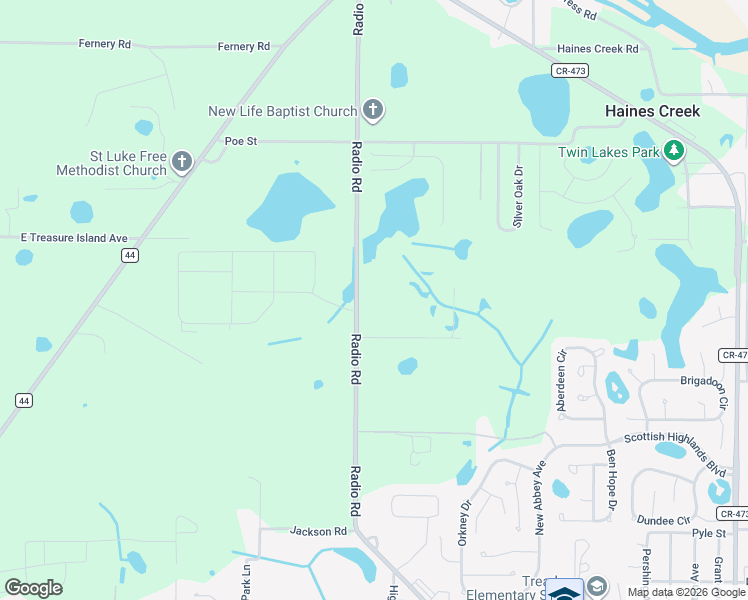 map of restaurants, bars, coffee shops, grocery stores, and more near 34980 Radio Road in Leesburg