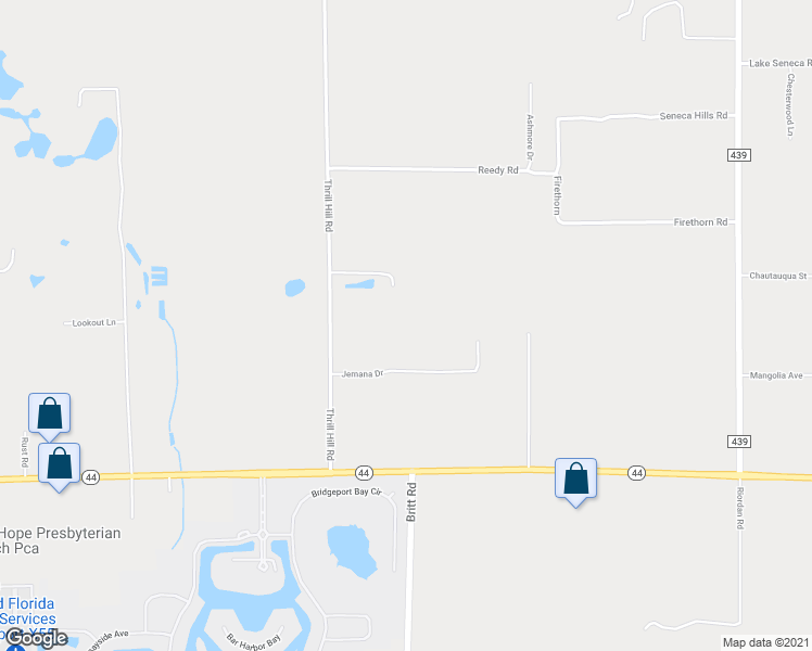 map of restaurants, bars, coffee shops, grocery stores, and more near 34934 Thrill Hill Road in Eustis