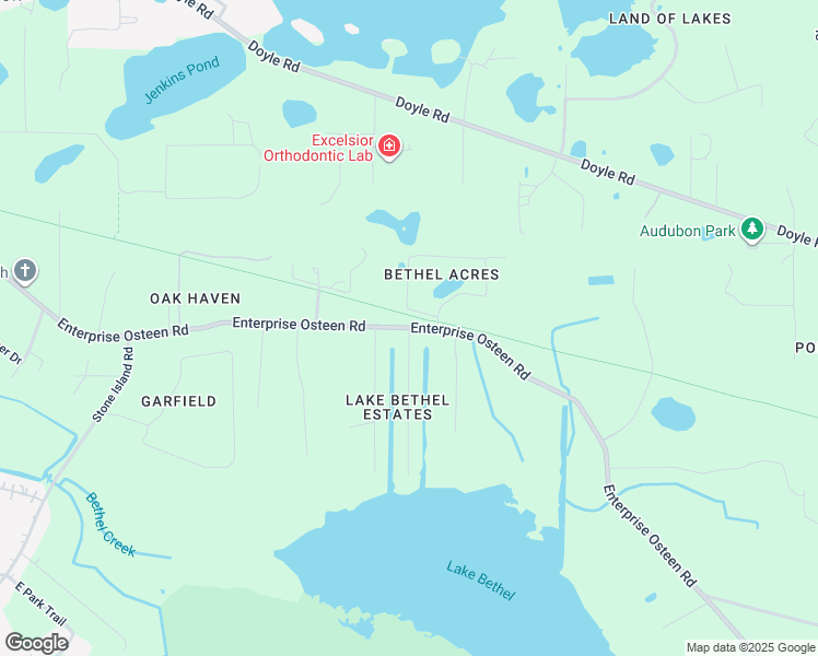 map of restaurants, bars, coffee shops, grocery stores, and more near 7 Poinciana Lane in Deltona