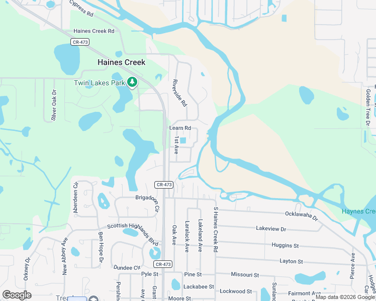 map of restaurants, bars, coffee shops, grocery stores, and more near 34835 Learn Road in Leesburg