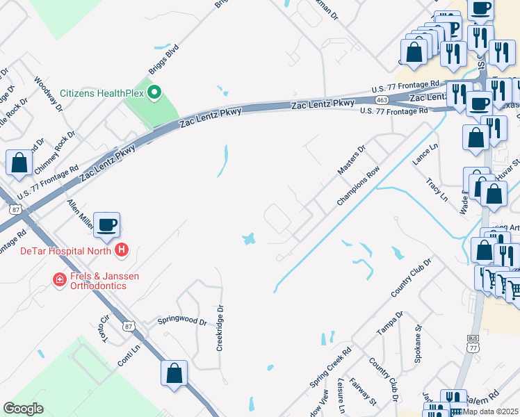 map of restaurants, bars, coffee shops, grocery stores, and more near 307 Woodlands Lane in Victoria