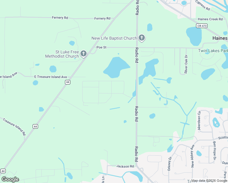 map of restaurants, bars, coffee shops, grocery stores, and more near 34980 Radio Road in Leesburg