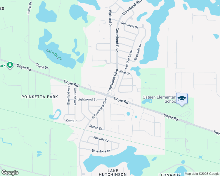 map of restaurants, bars, coffee shops, grocery stores, and more near 64 Courtland Boulevard in Deltona
