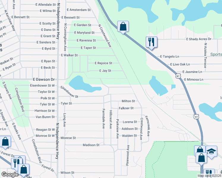 map of restaurants, bars, coffee shops, grocery stores, and more near 2108 Byron Street in Inverness