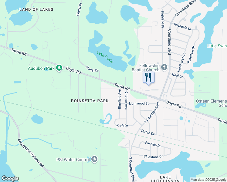 map of restaurants, bars, coffee shops, grocery stores, and more near 2667 Arcadia Street in Deltona