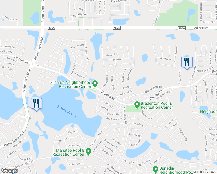 map of restaurants, bars, coffee shops, grocery stores, and more near 3134 Amherst Way in The Villages