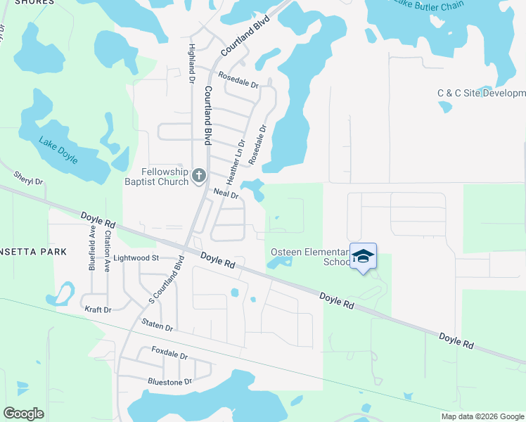 map of restaurants, bars, coffee shops, grocery stores, and more near 110 Butler Ridge Court in Deltona