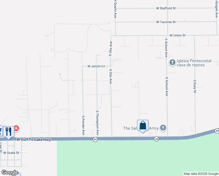 map of restaurants, bars, coffee shops, grocery stores, and more near 320 South Otis Avenue in Lecanto