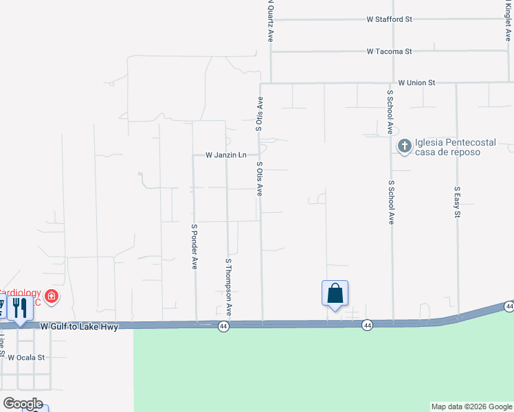 map of restaurants, bars, coffee shops, grocery stores, and more near 325 South Otis Avenue in Lecanto