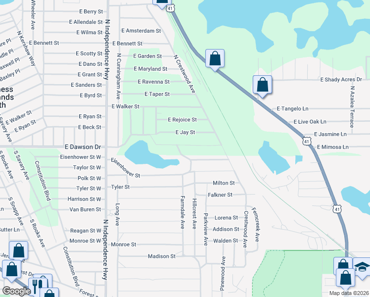 map of restaurants, bars, coffee shops, grocery stores, and more near 4357 East Dawson Drive in Inverness