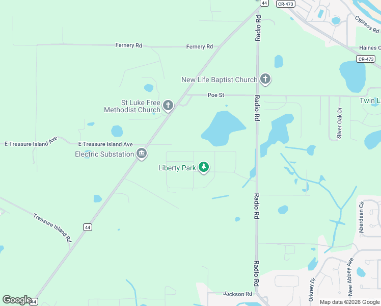 map of restaurants, bars, coffee shops, grocery stores, and more near 9430 County Road 44 in Leesburg