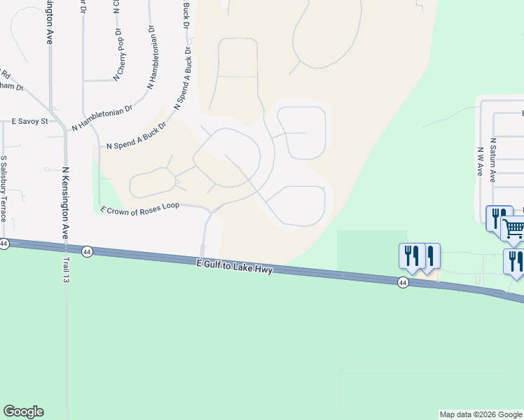 map of restaurants, bars, coffee shops, grocery stores, and more near 1890 East Gate Dancer Circle in Inverness