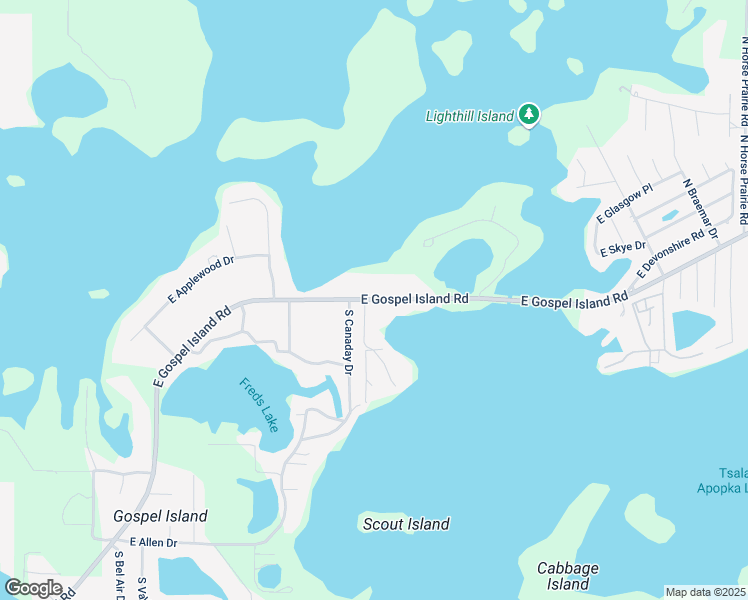 map of restaurants, bars, coffee shops, grocery stores, and more near 7915 East Gospel Island Road in Inverness