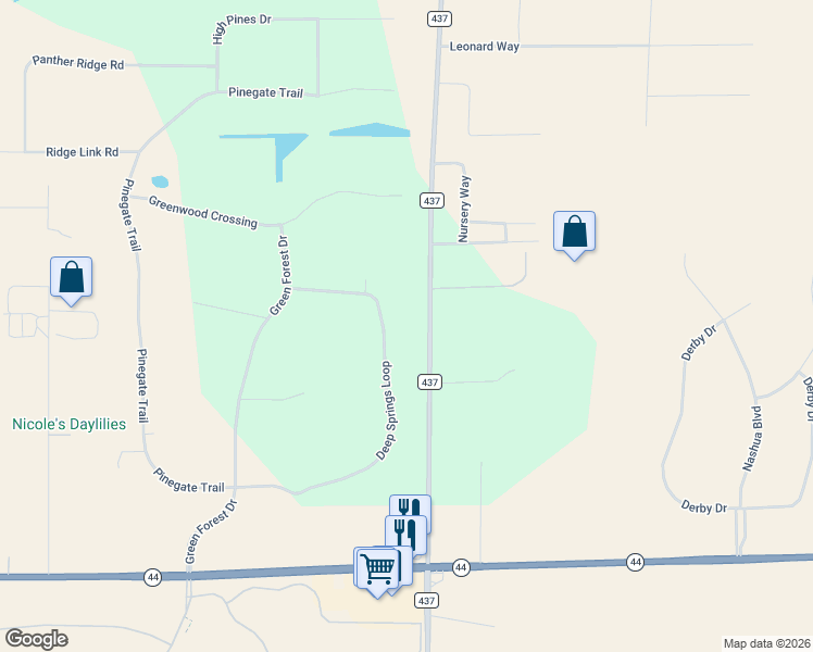map of restaurants, bars, coffee shops, grocery stores, and more near 24238 Deep Springs Loop in Eustis