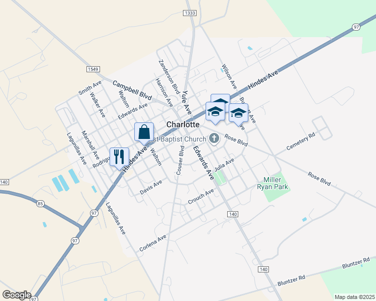 map of restaurants, bars, coffee shops, grocery stores, and more near 20 Lee Avenue in Charlotte