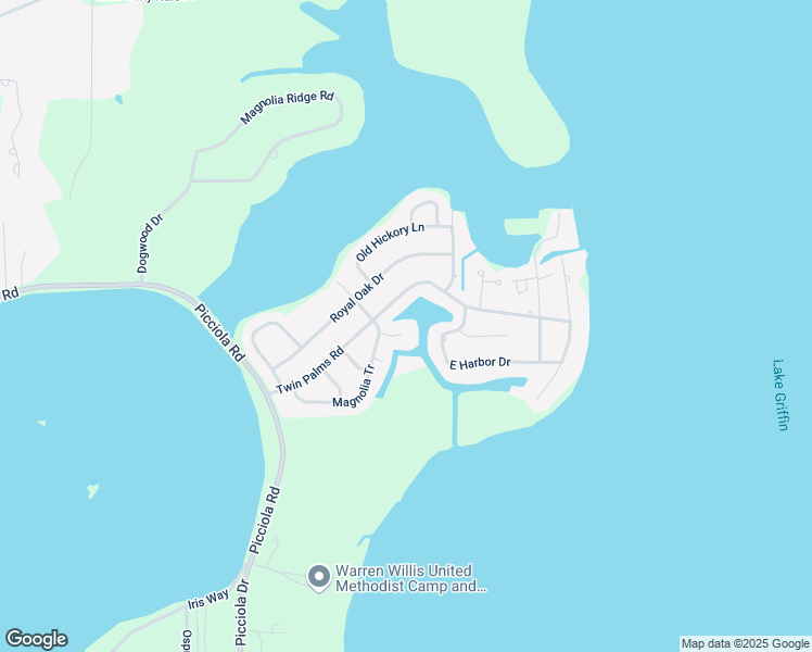map of restaurants, bars, coffee shops, grocery stores, and more near 5330 Twin Palms Road in Fruitland Park