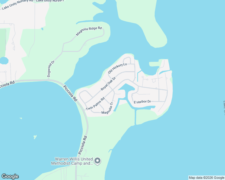 map of restaurants, bars, coffee shops, grocery stores, and more near 5305 Twin Palms Road in Fruitland Park
