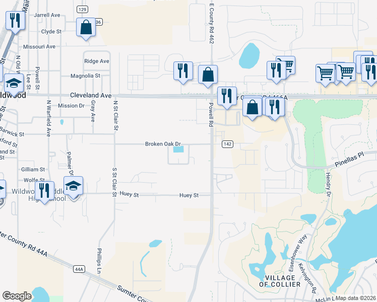 map of restaurants, bars, coffee shops, grocery stores, and more near 103 Wildwood Avenue in Wildwood