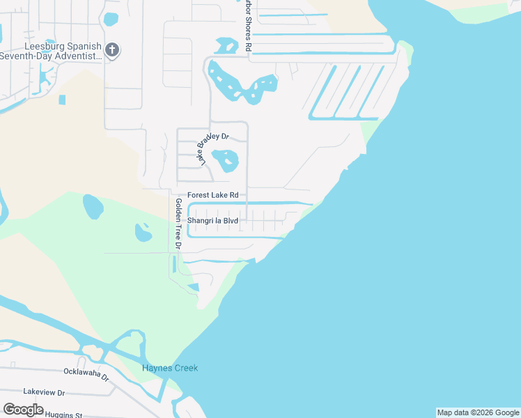 map of restaurants, bars, coffee shops, grocery stores, and more near 35242 Forest Lake Road in Leesburg