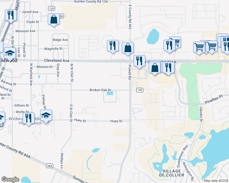 map of restaurants, bars, coffee shops, grocery stores, and more near 101 Wildwood Avenue in Wildwood