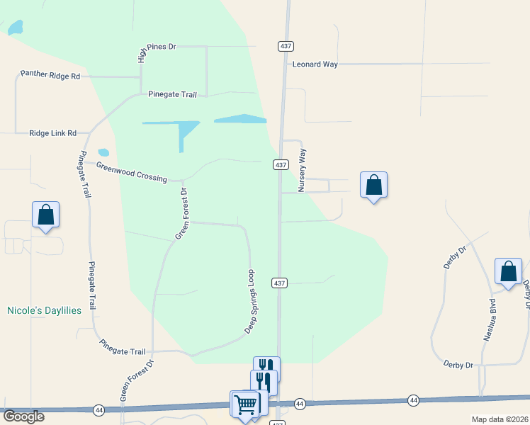 map of restaurants, bars, coffee shops, grocery stores, and more near 24250 Deep Springs Loop in Eustis