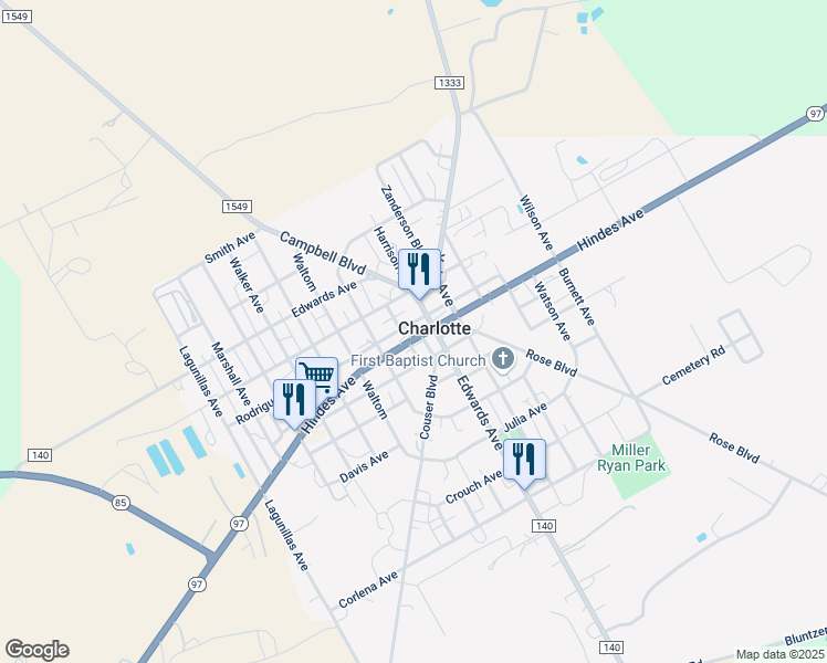 map of restaurants, bars, coffee shops, grocery stores, and more near 430 Rodriguez Avenue in Charlotte