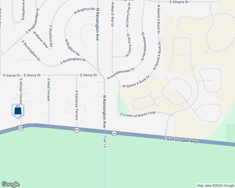 map of restaurants, bars, coffee shops, grocery stores, and more near 994 East Crown of Roses Loop in Inverness