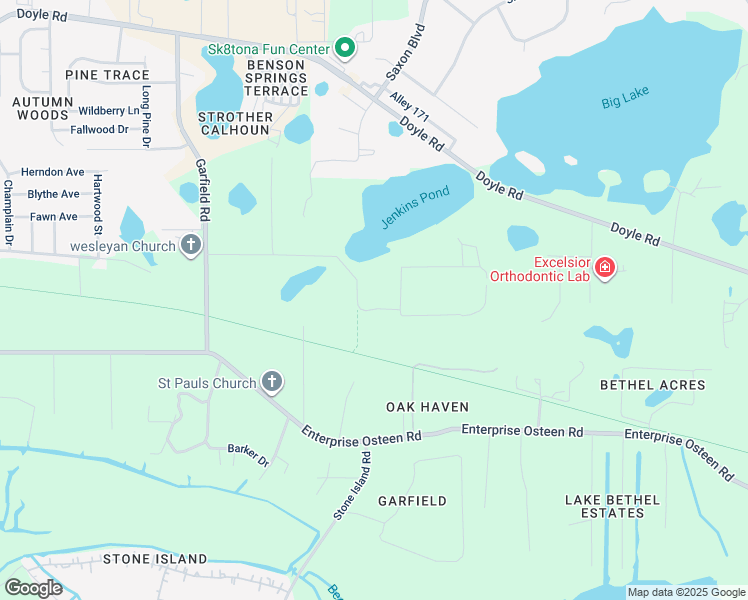 map of restaurants, bars, coffee shops, grocery stores, and more near 1720 Old Titusville Road in Volusia County