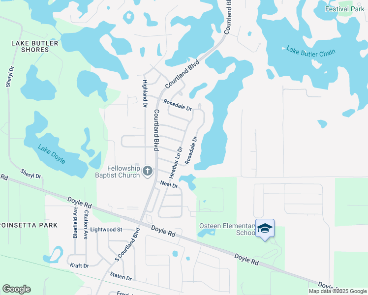 map of restaurants, bars, coffee shops, grocery stores, and more near 147 Heather Lane Drive in Deltona