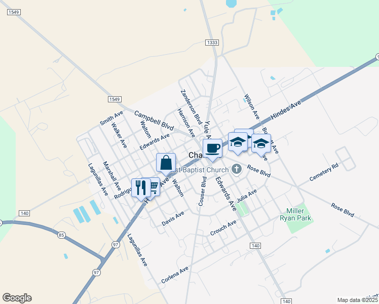 map of restaurants, bars, coffee shops, grocery stores, and more near 430 Rodriguez Avenue in Charlotte