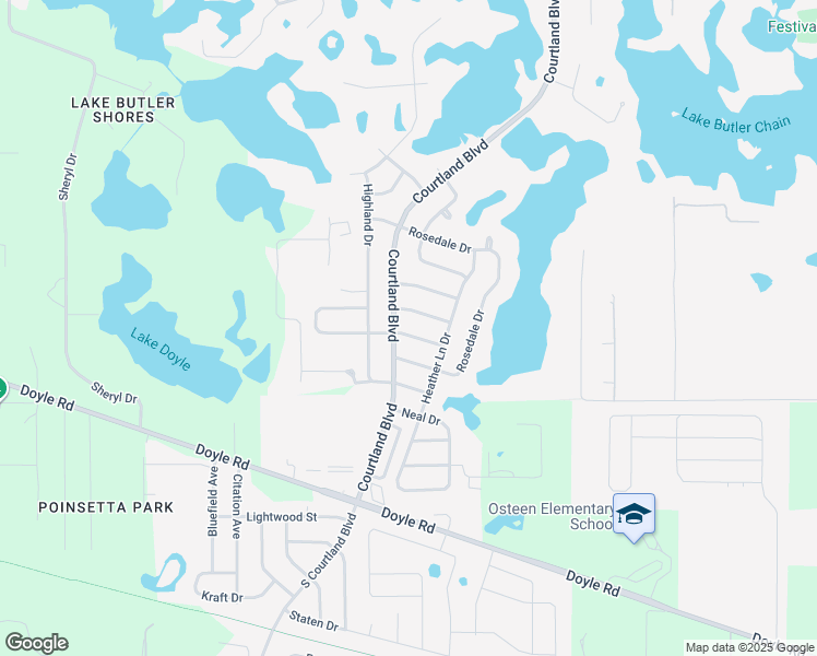 map of restaurants, bars, coffee shops, grocery stores, and more near 2919 Arrendonda Drive in Deltona