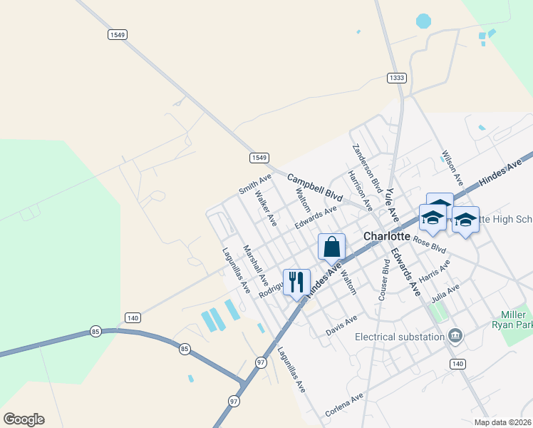 map of restaurants, bars, coffee shops, grocery stores, and more near 55 Barnes Avenue in Charlotte