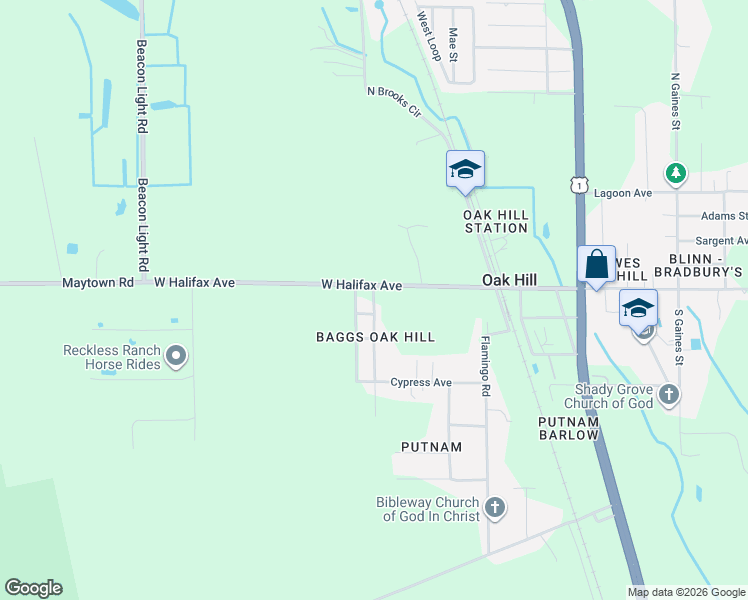 map of restaurants, bars, coffee shops, grocery stores, and more near 132 Nancy Street in Oak Hill